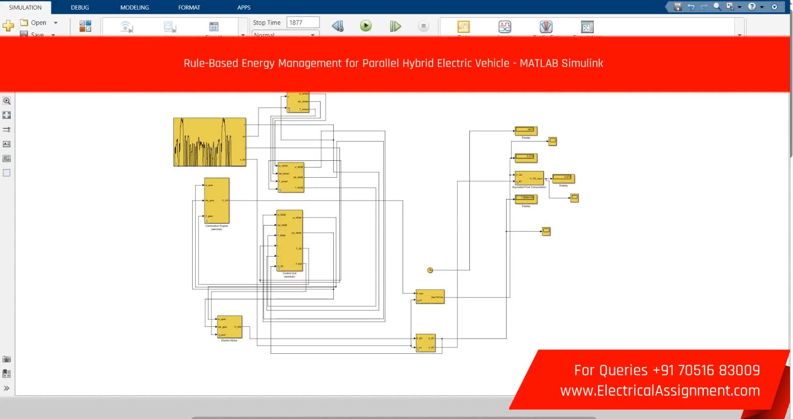 Rule-Based Energy Management for Parallel Hybrid Electric Vehicle - MATLAB Simulink screenshot 2